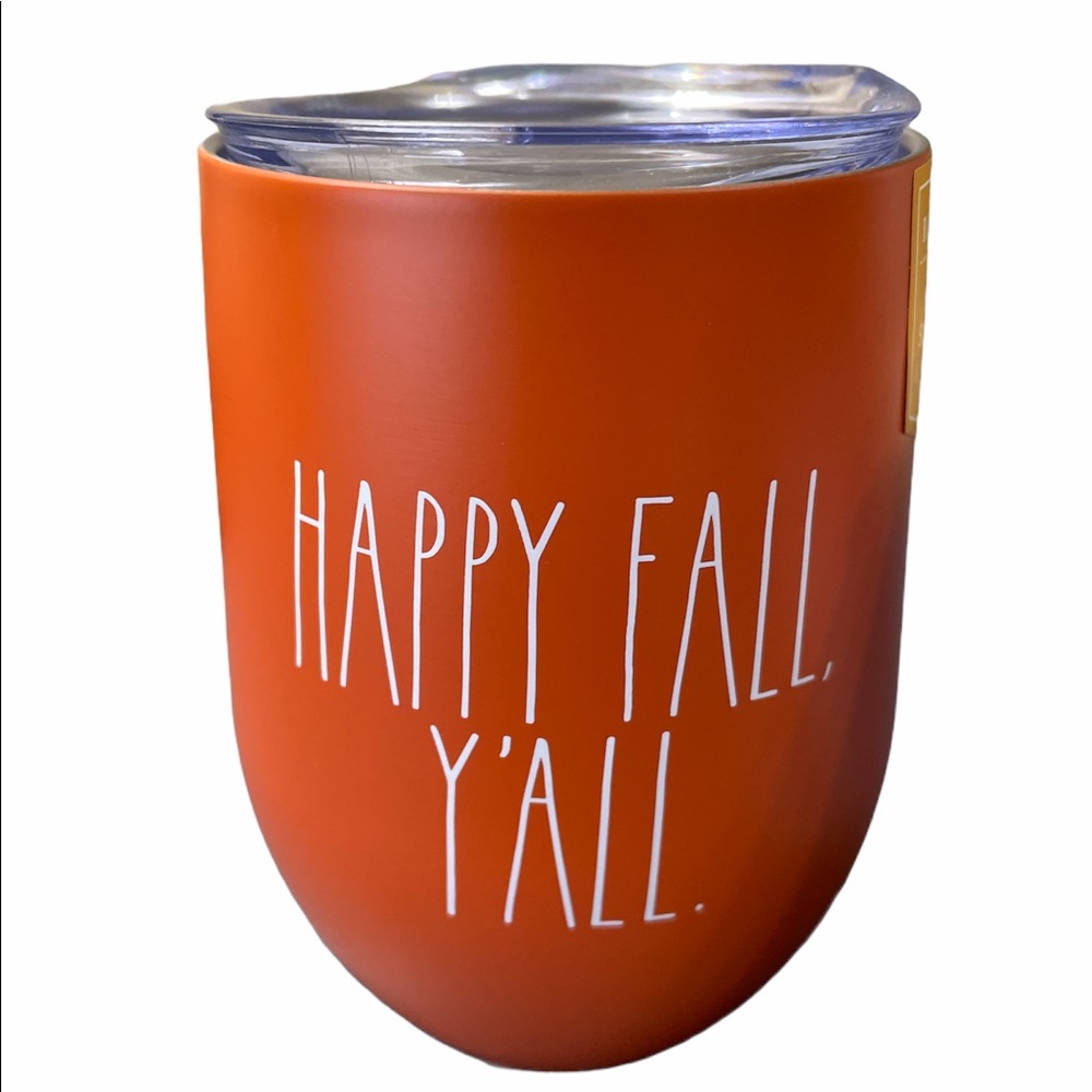 NEW Rae Dunn HAPPY FALL Y’ALL S/S Wine Glass 🍷🍁